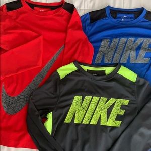 Lot of 3 boys Nike long sleeve dri-fit